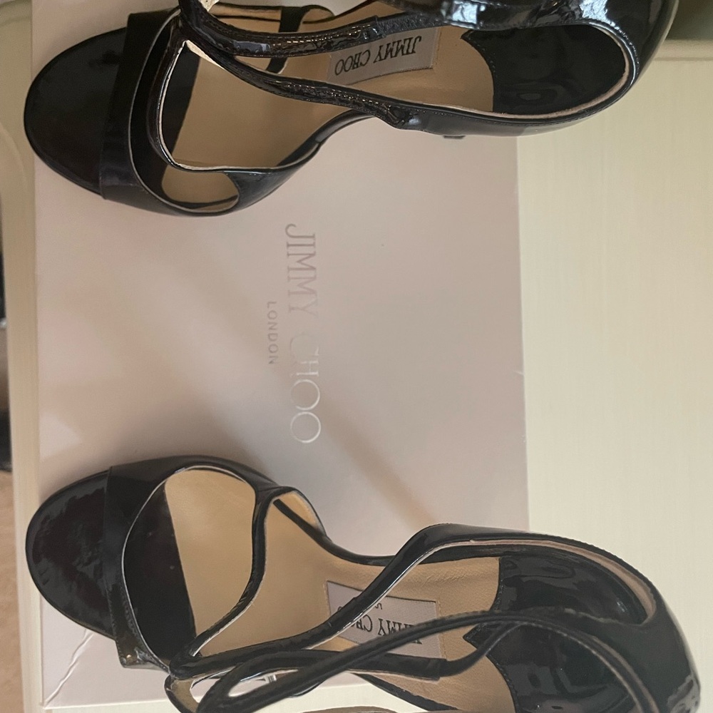 Jimmy Choo Black Patent Strappy Heels (excellent condition) - Picture 3 of 10